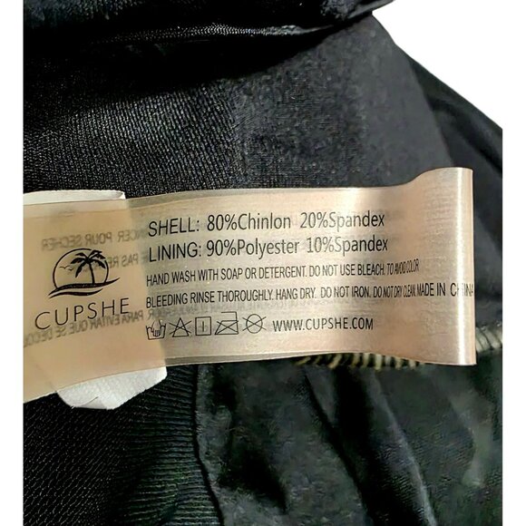 Cupshe One-Piece Swimsuit Black Scalloped V Neck Plunge Mesh Size S Bathing Suit - Picture 11 of 11